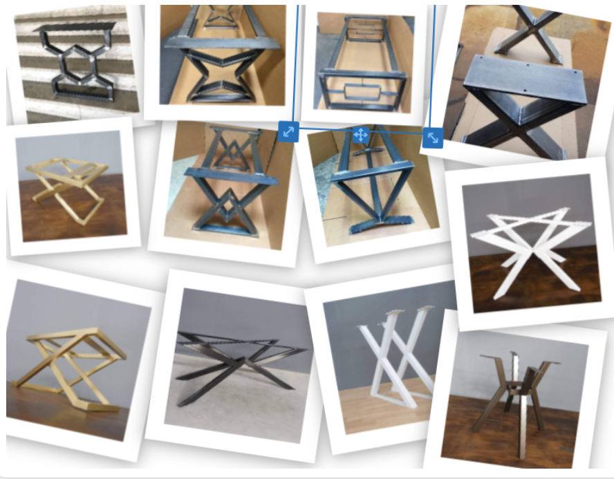 Customizable Metal Base For Wooden or Granite Tops